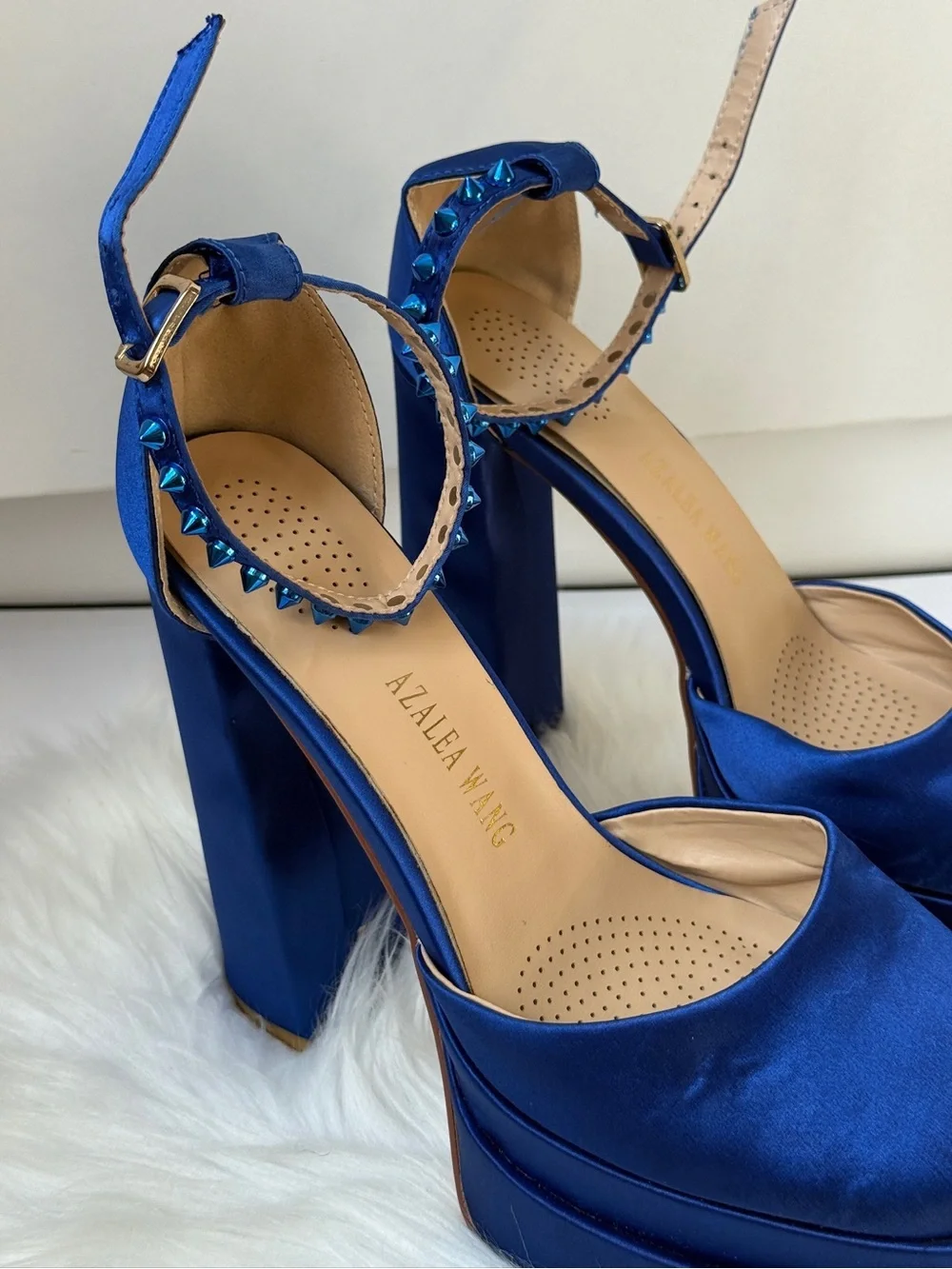 Azalea Wang Super Heels Platform In Blue Size Fits 8-9